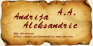 Andrija Aleksandrić vizit kartica